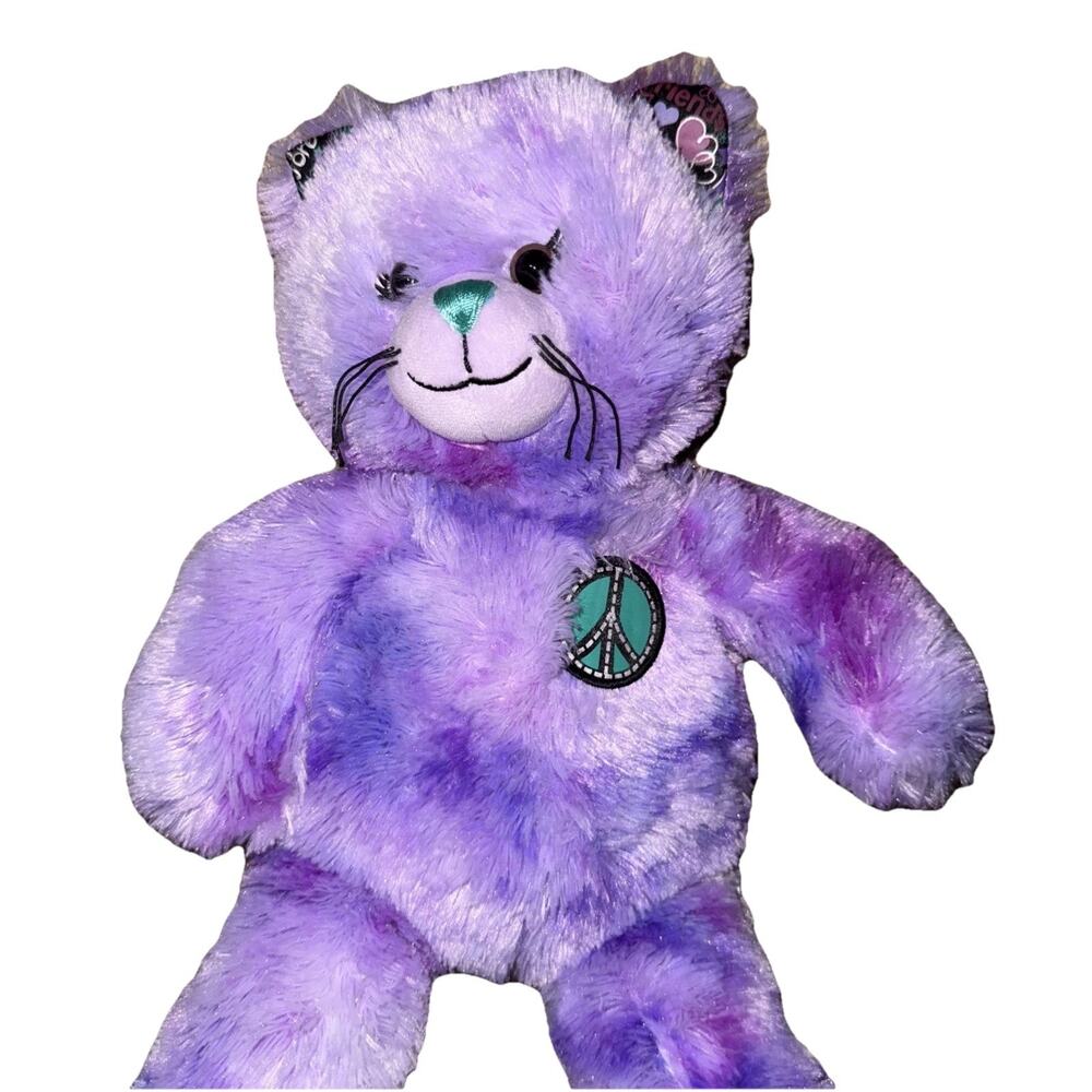 Build a Bear Retired ‘11 V Kitty Virtual Friends Purple 17" Plush Stuffed Animal